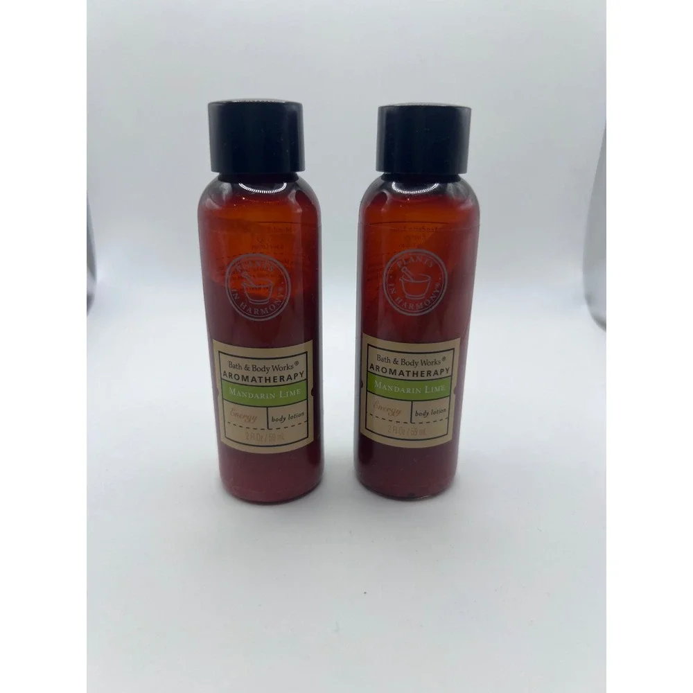 Bath & Body Works Aromatherapy Mandarin Lime Energy Body (2) Body Lotions 2fl Oz